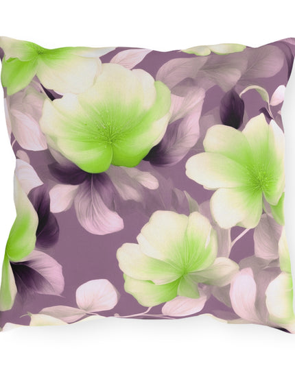 Lime Lavender Floral Bunch Outdoor Pillow, 16" x 16"