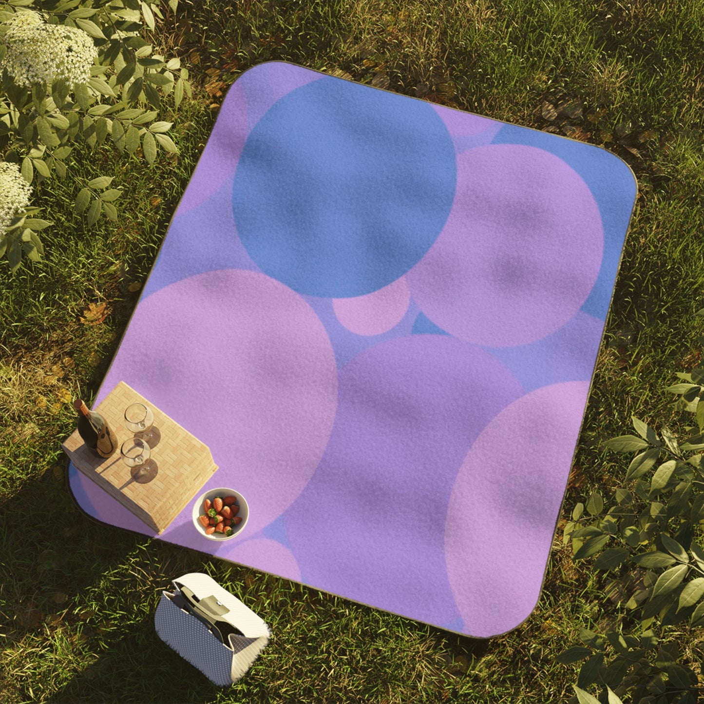 Pastel Purple Family Patches 61" × 51" Picnic Blanket
