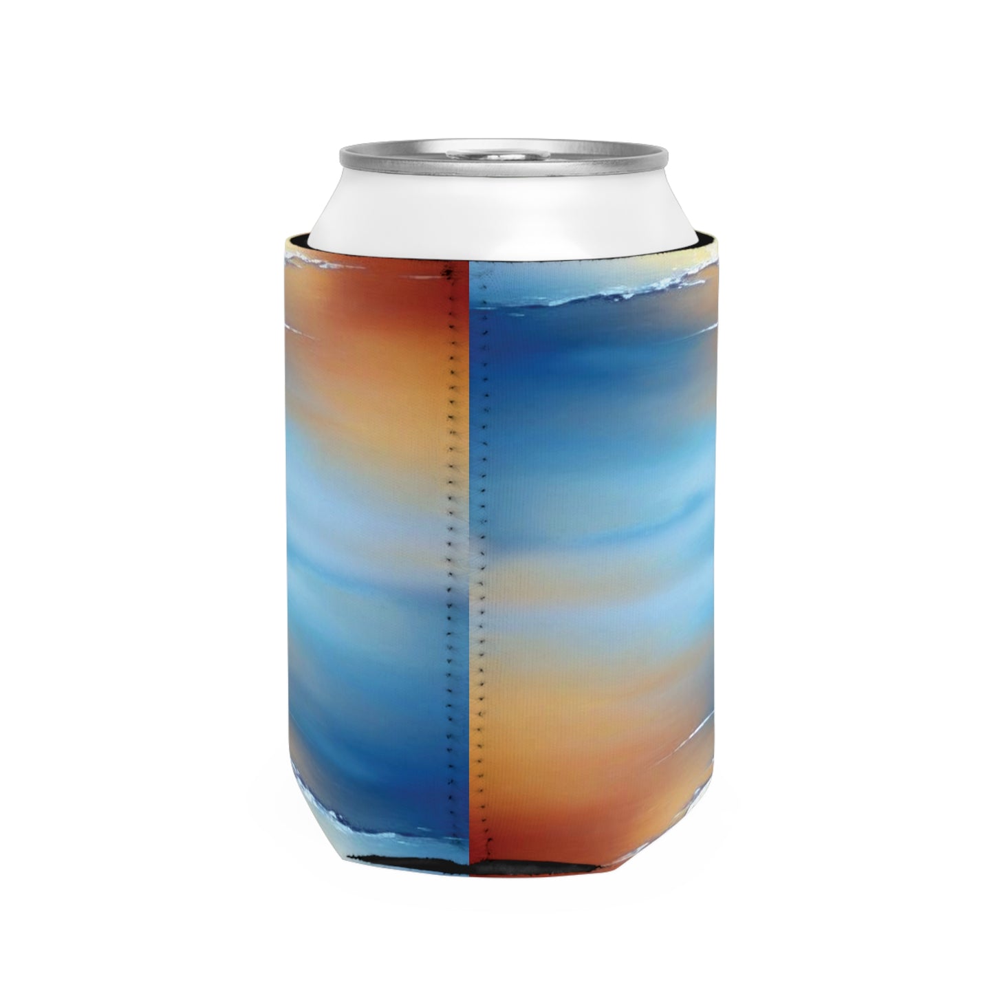 Blue Sea Red Orange Fog 12 oz Can Cooler Sleeve