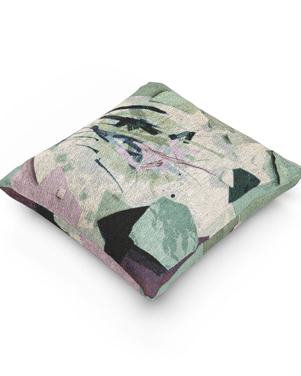 Beta Green Paper Paint Woven Pillow, 17" x 18"