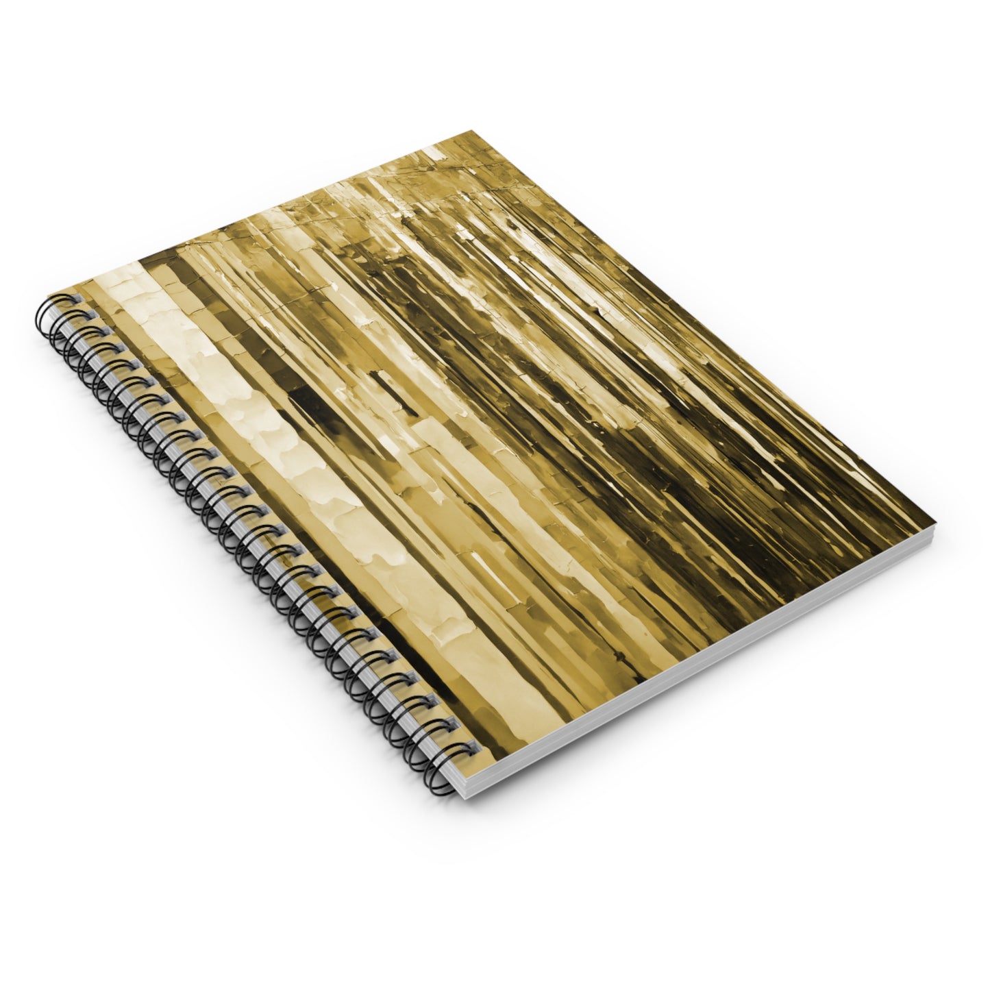 Striped Light Brown Spiral Notebook - Ruled Line, 6" x 8", 118 pages