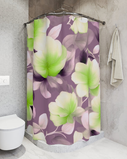 Lime Lavender Floral Bunch Shower Curtains, 71" x 74"