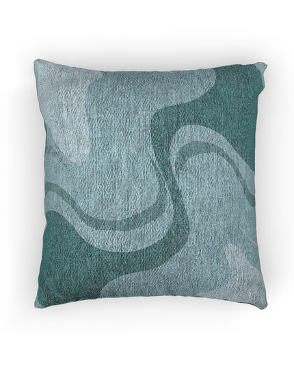 Sky Blue Wavey Woven Pillow, 17" x 18"
