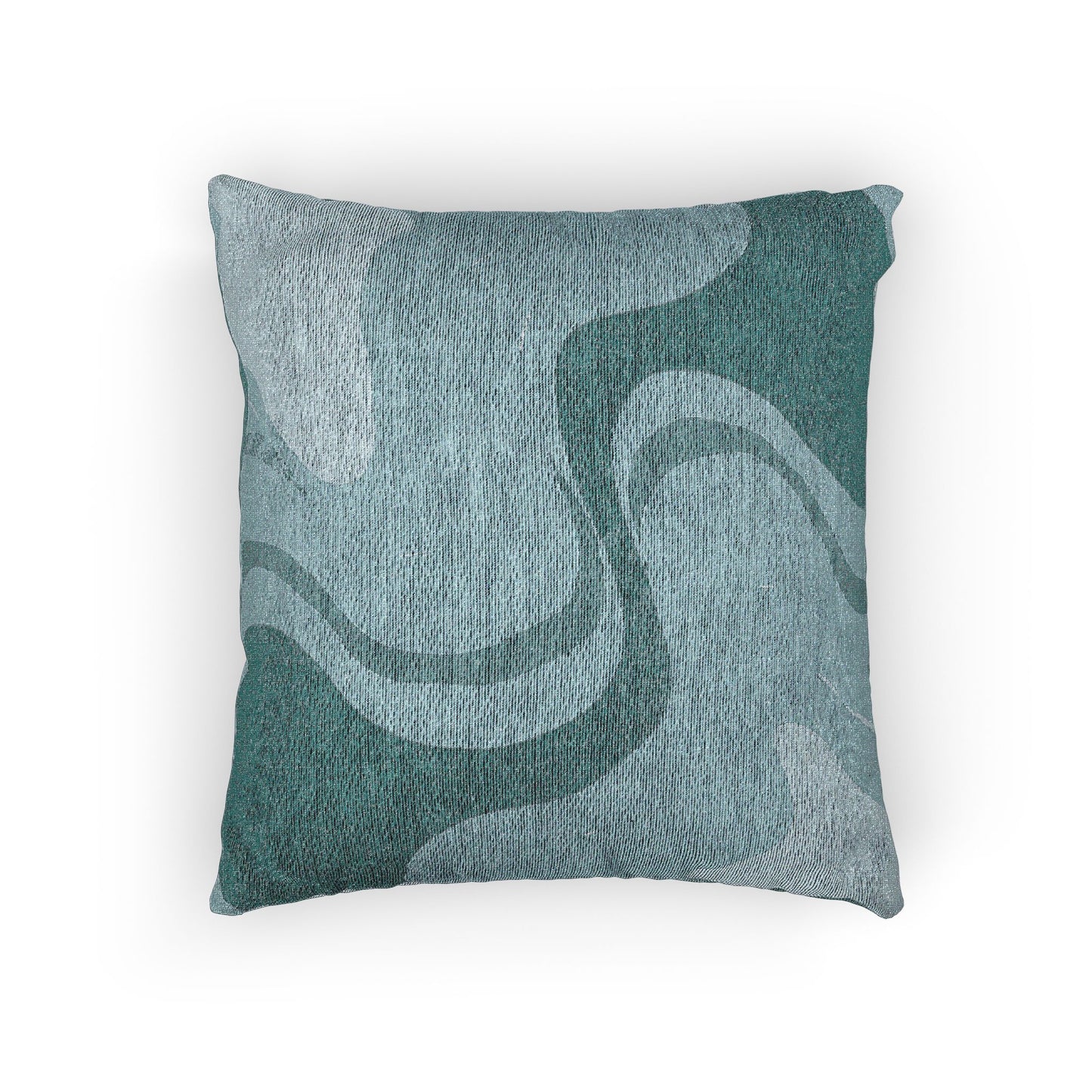 Sky Blue Wavey Woven Pillow, 17" x 18"