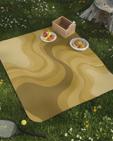 Brown Wavey 61" × 51" Picnic Blanket