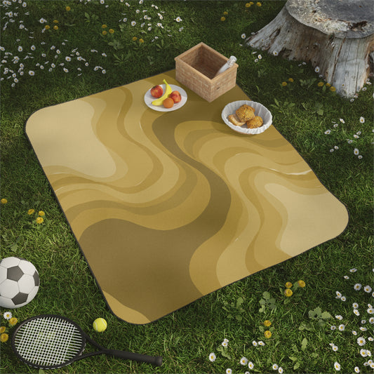 Brown Wavey 61" × 51" Picnic Blanket