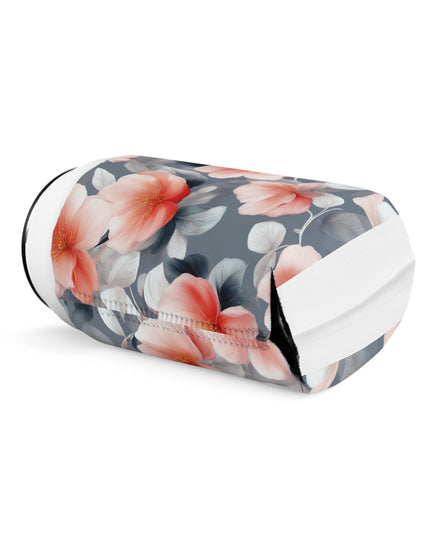 Red Blossom Floral Bunch 12 oz Can Cooler Sleeve