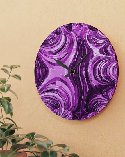 Uzi Spiral Powder Lavender Acrylic Wall Clock, Round or Square, 10.75" x 10.75"