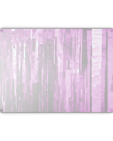 Striped Powder Lavender 11" x 15" Glass Cutting Board