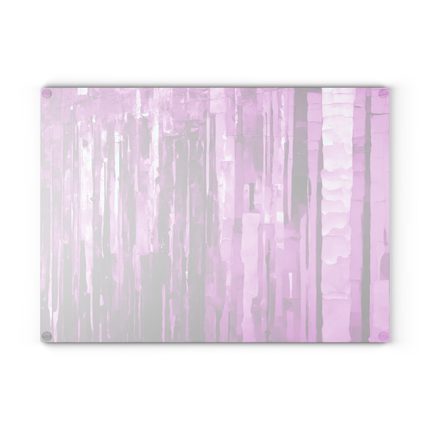 Striped Powder Lavender 11" x 15" Glass Cutting Board