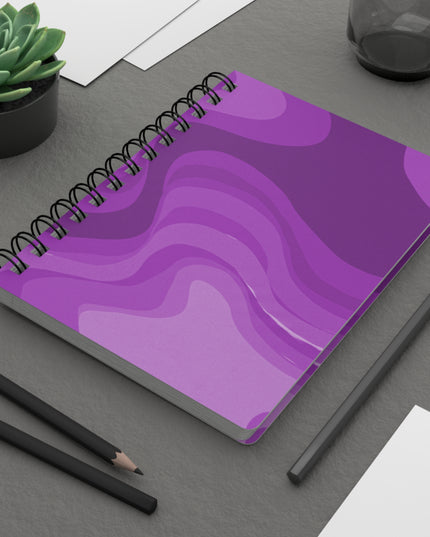 Wavey Purple Wavey Spiral Bound Journal, 5" x 7" 150 pages