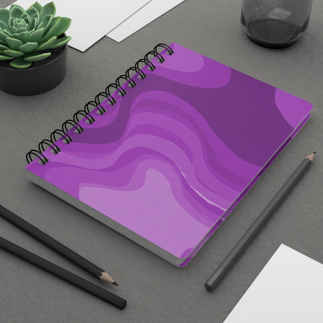 Wavey Purple Wavey Spiral Bound Journal, 5" x 7" 150 pages