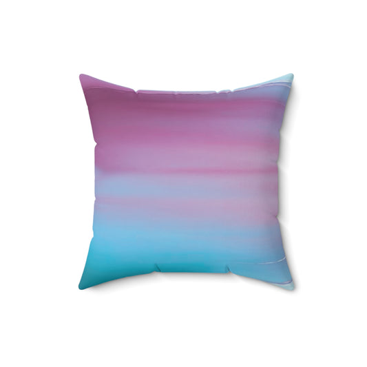 Wine Sea Blue Fog 16" x 16" Faux Suede Square Pillow