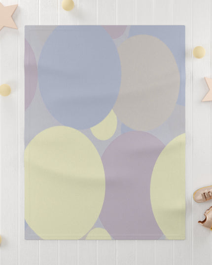 Pastel Soft Blue and Soft White Patches Soft Fleece Baby Blanket, 30" x 40"
