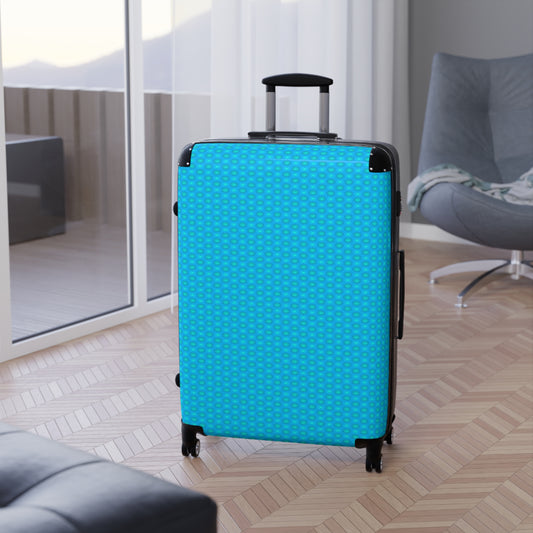 Light Blue Star-crossed Bodies Large Suitcase with built in lock, 4 double-wheels, telescopic handle, and ABS back hard-shell