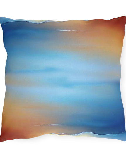Blue Sea Red Orange Fog 16" x 16" Outdoor Pillows