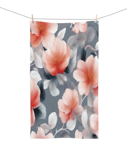 Red Blossom Floral Bunch Hand Towel, 16" x 28"