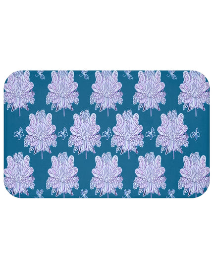 Lavender Floral Butterflies 34" x 21" Bath Mat