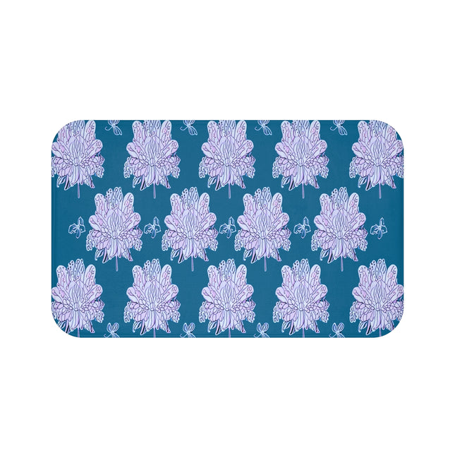 Lavender Floral Butterflies 34" x 21" Bath Mat