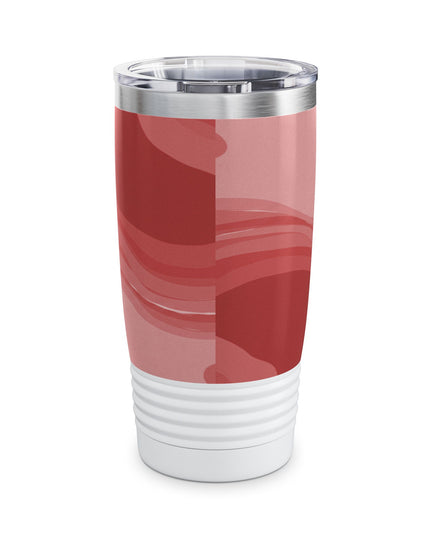 Power Red Wavey Ringneck Tumbler, 20oz in white