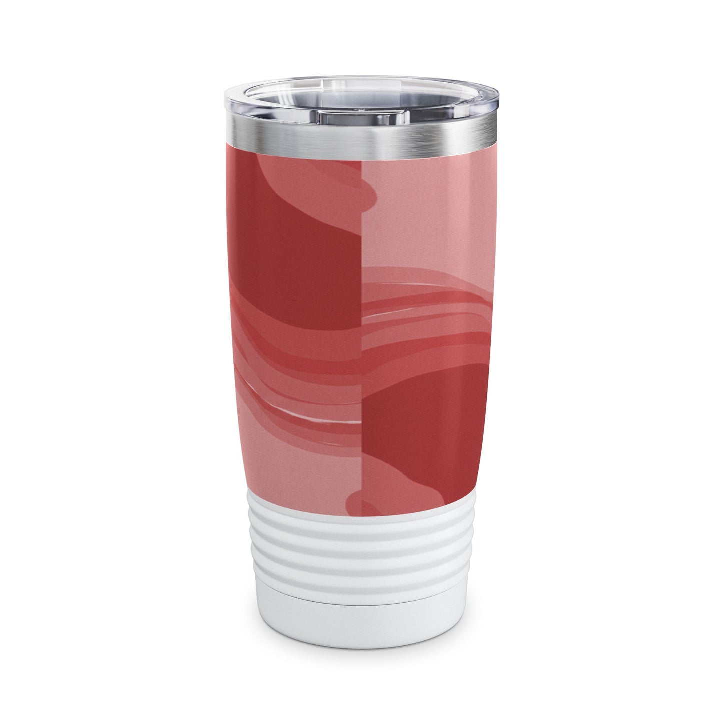Power Red Wavey Ringneck Tumbler, 20oz in white, steel and black