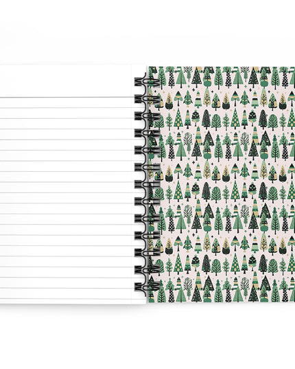 Mini Vintage Green Trees Spiral Bound Journal, 5" x 7" 150 pages