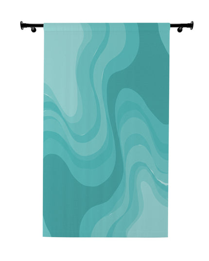 Tif Green Wavey Window Curtain, 50" x  84", blackout