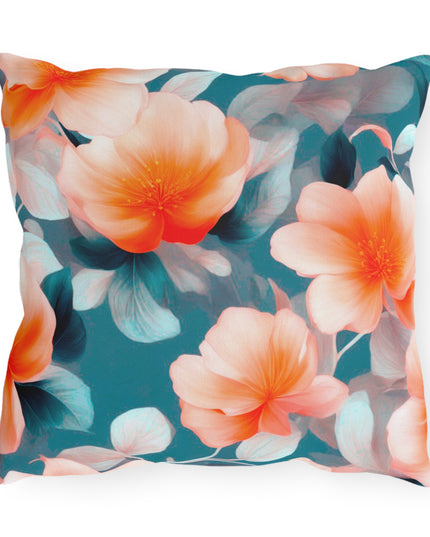 Orange Blossom Floral Bunch Outdoor Pillow, 16" x 16"