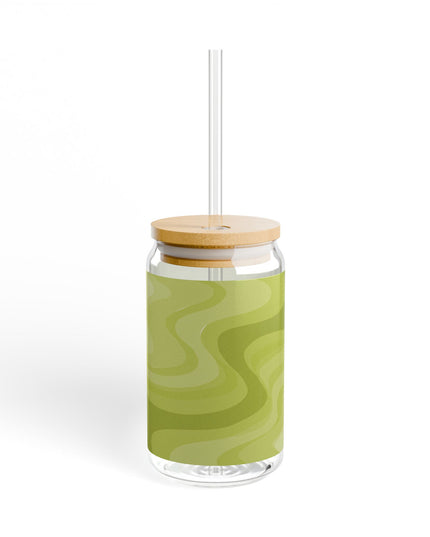 Lemon Wavey Sipper Glass, 16oz