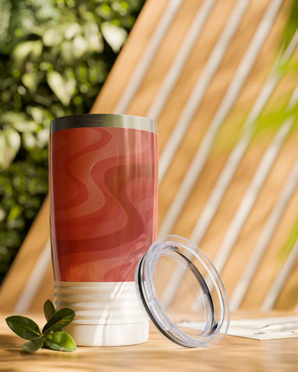 Power Red Wavey Ringneck Tumbler, 20oz in white