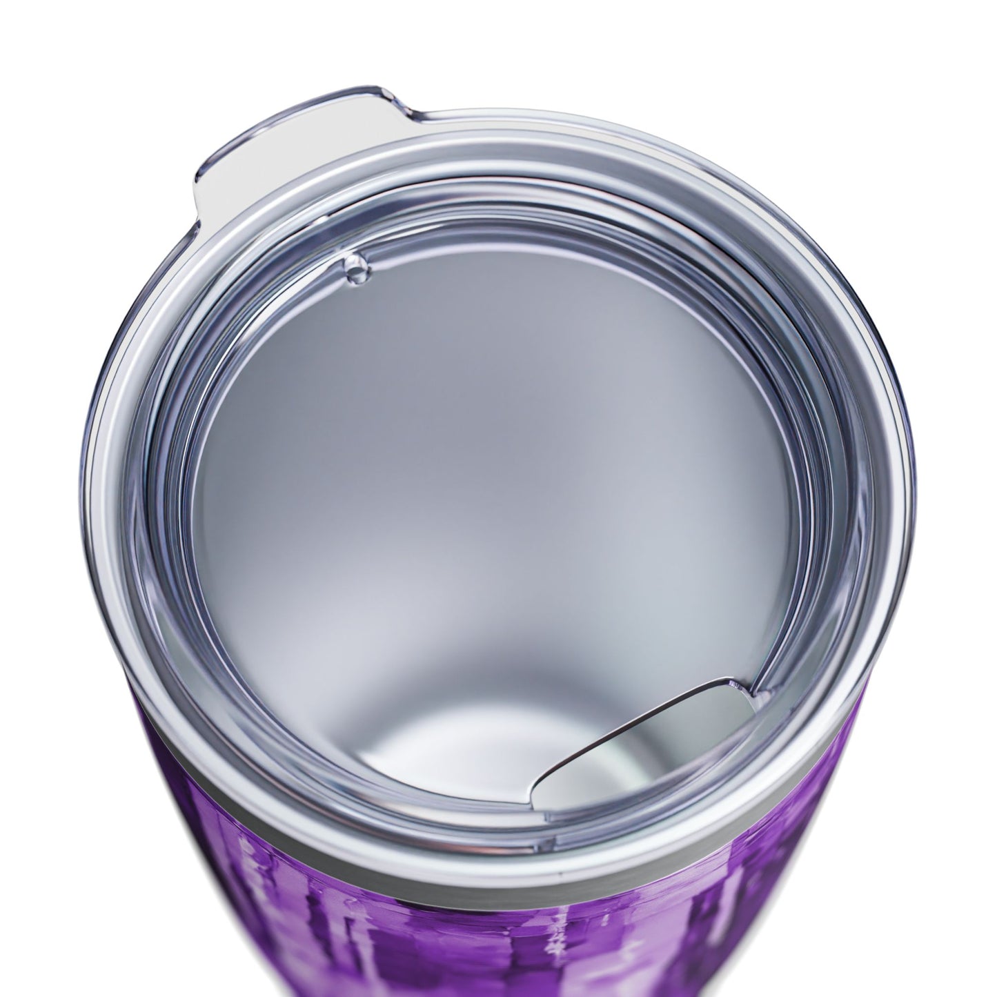 Striped Powder Lavender Ringneck Tumbler, 20oz in white, steel and black