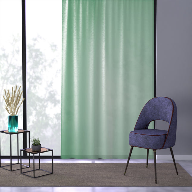Mint Fade Sheer Window Curtain, 50" x 84", partially transparent