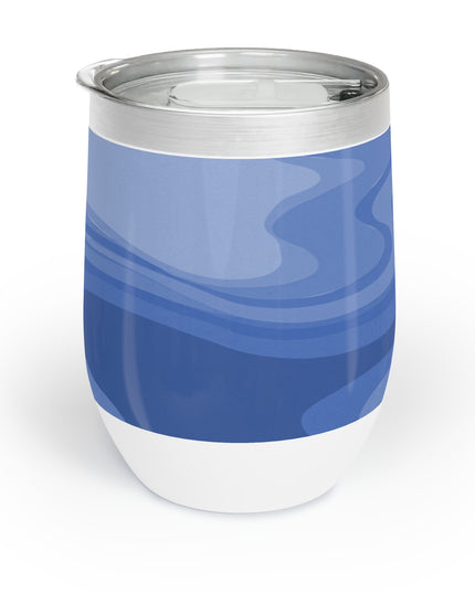 Deep Blue Wavey 12 oz Chill Wine Tumbler