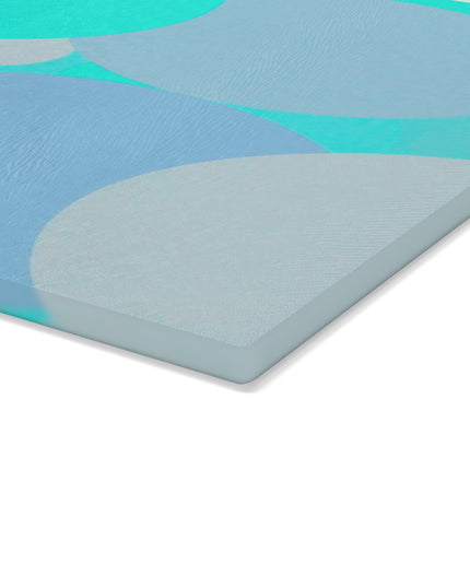 Pastel Tan and Tif Patches 11" x 15" Glass Cutting Board