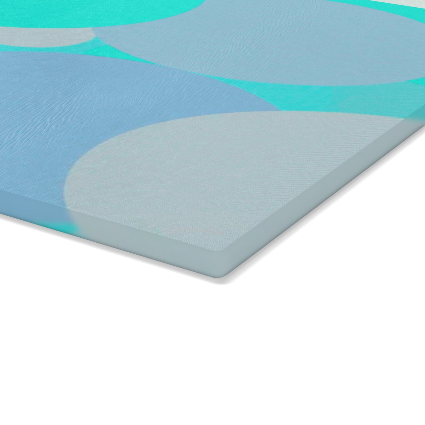 Pastel Tan and Tif Patches 11" x 15" Glass Cutting Board