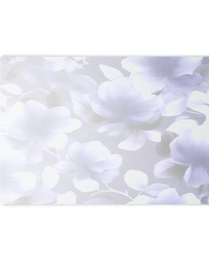 Indigo Blossom Floral Bunch Glass Cutting Board, 8" x 11"