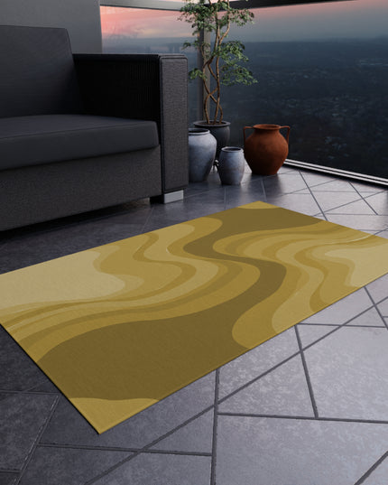 Brown Wavey 36" x 60" Outdoor Rug