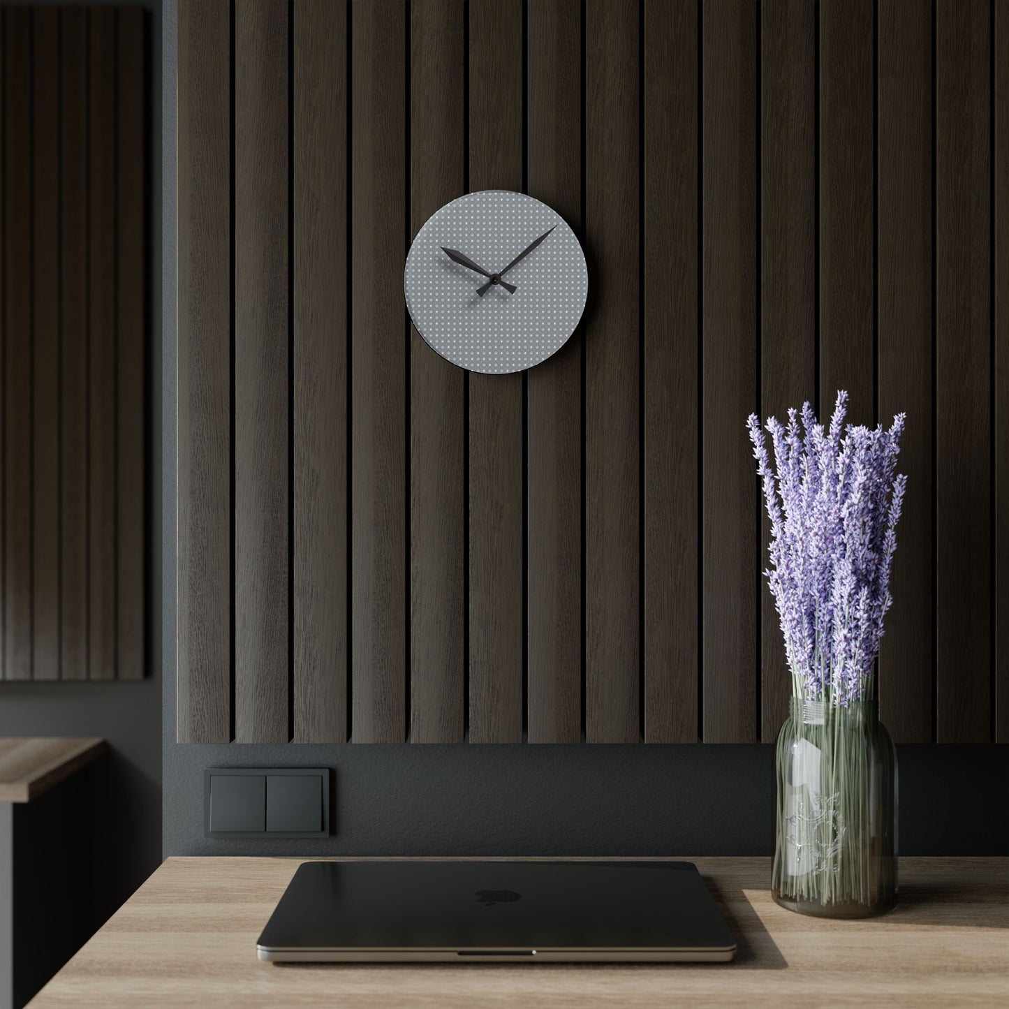 Desaturated Star-crossed Bodies Acrylic Round Wall Clock, 8" x 8"