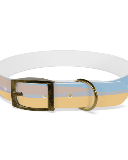 Pastel Baby Blue and Peach Patches Large Dog Collar