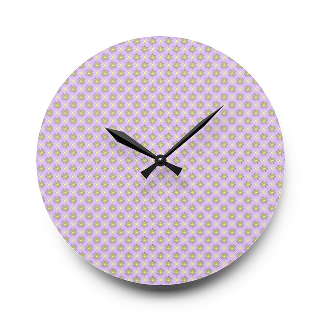 Magenta Star-crossed Bodies Acrylic Wall Clock, Round or Square, 10.75" x 10.75"