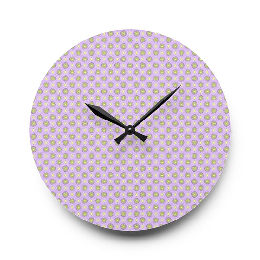Magenta Star-crossed Bodies Acrylic Wall Clock, Round or Square, 10.75" x 10.75"