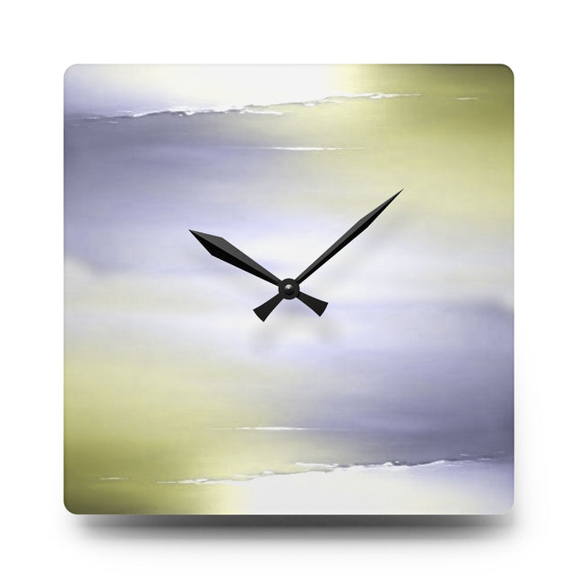 Lavender Sea Golden Fog Acrylic Wall Clock, Round or Square, 10.75" x 10.75"
