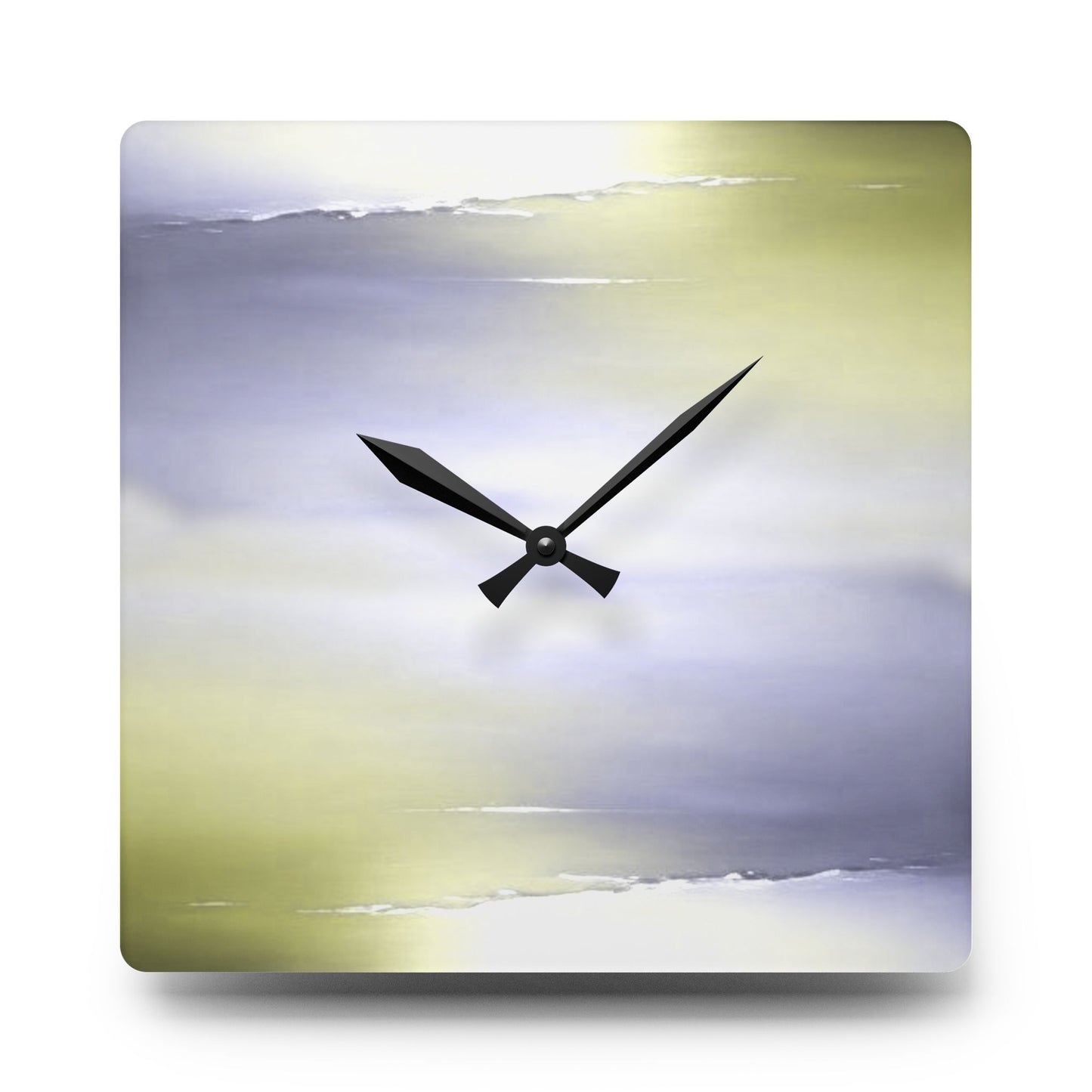 Lavender Sea Golden Fog Acrylic Wall Clock, Round or Square, 10.75" x 10.75"
