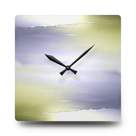 Lavender Sea Golden Fog Acrylic Wall Clock, Round or Square, 10.75" x 10.75"