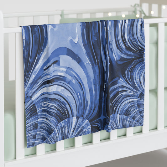 Uzi Spiral Deep Blue Baby Swaddle 30″×40″ Blanket