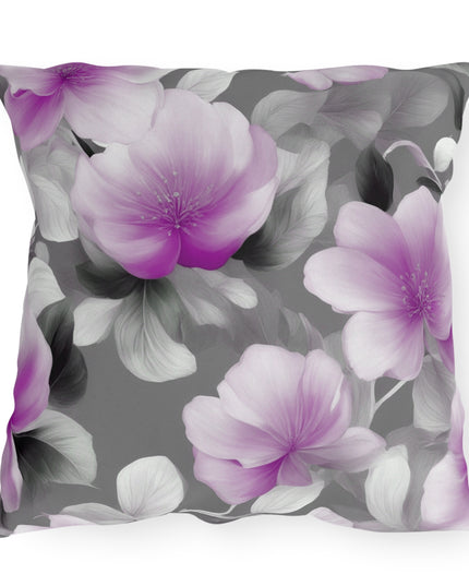 Purple Blossom Floral Bunch 20" x 20" Outdoor Pillow