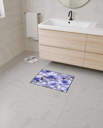 Indigo Blossom Floral Bunch Heavy Duty Floor Mat, 18" x 24"