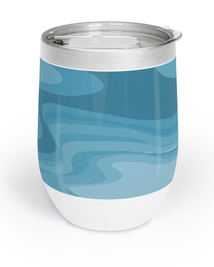 Sky Blue Wavey 12 oz Chill Wine Tumbler
