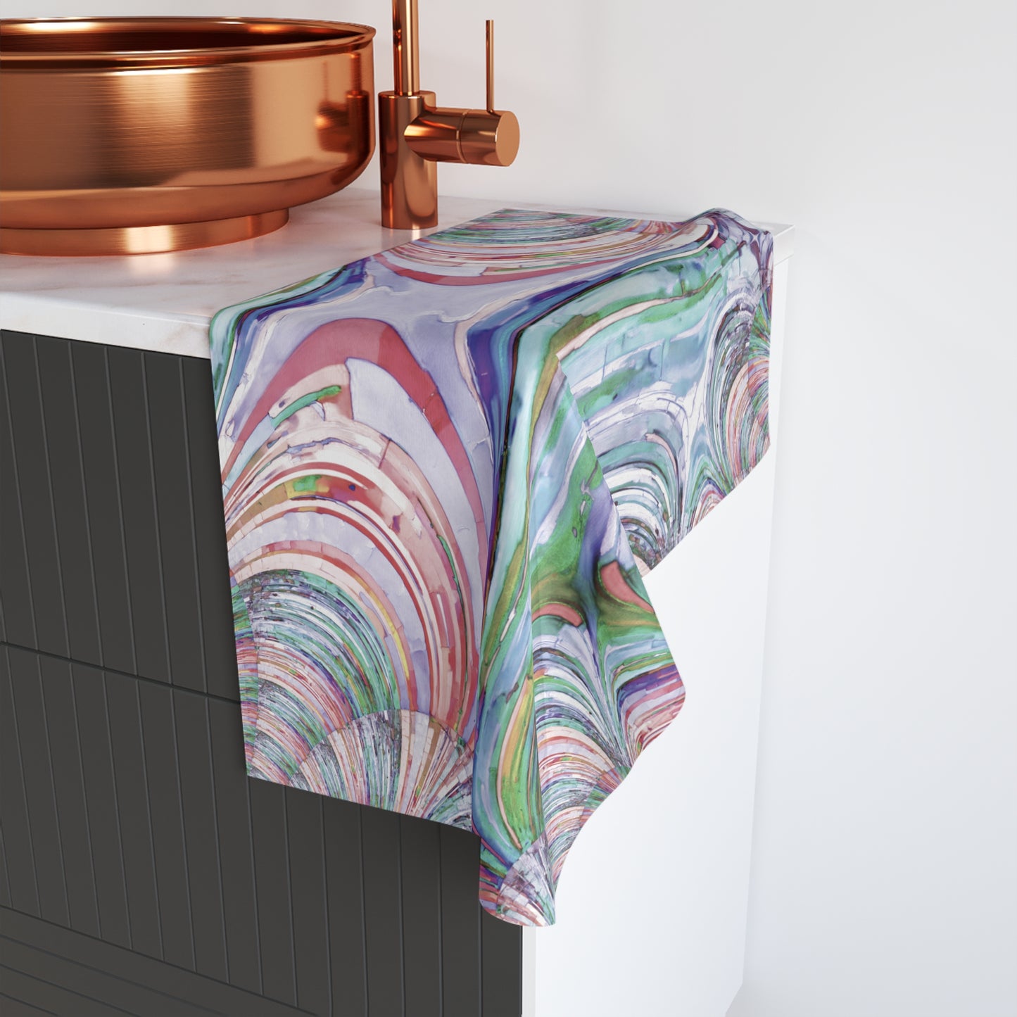 Uzi Spiral Pastels Hand Towel, 16" x 28"