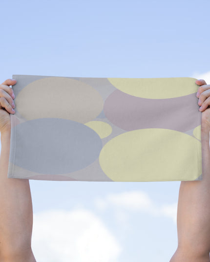 Pastel Soft Blue and Soft White Patches Rally Towel, 11" x 18"